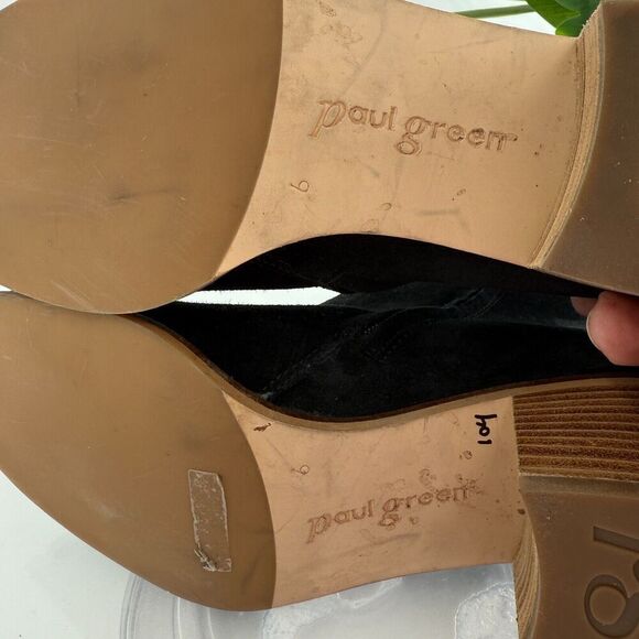 Paul Green Vienna Womens Size 8.5 Shoes Black Suede Ankle Bootie Side Zipper - Picture 13 of 16